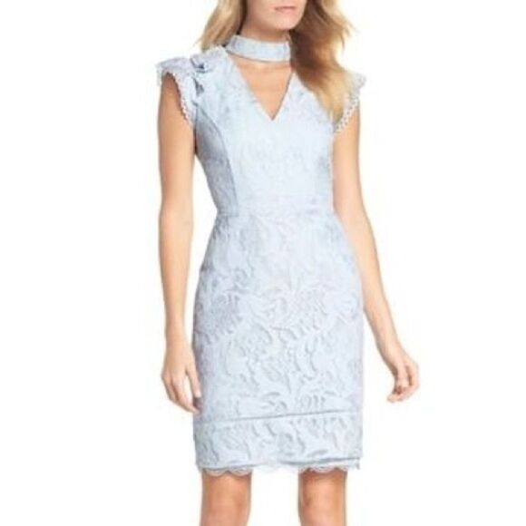 Adelyn Rae Womens Delillah Woven Floral Lace Ruffle Sheath Dress Small Burgundy - Picture 2 of 11